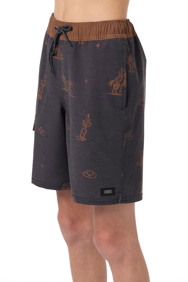 Kids' Hermosa Retro Swim Trunks, Alternate, color, PHANTOM