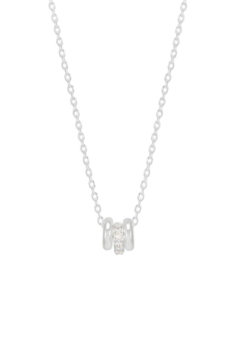 Triple Ring Pendant Necklace, Main, color, SILVER