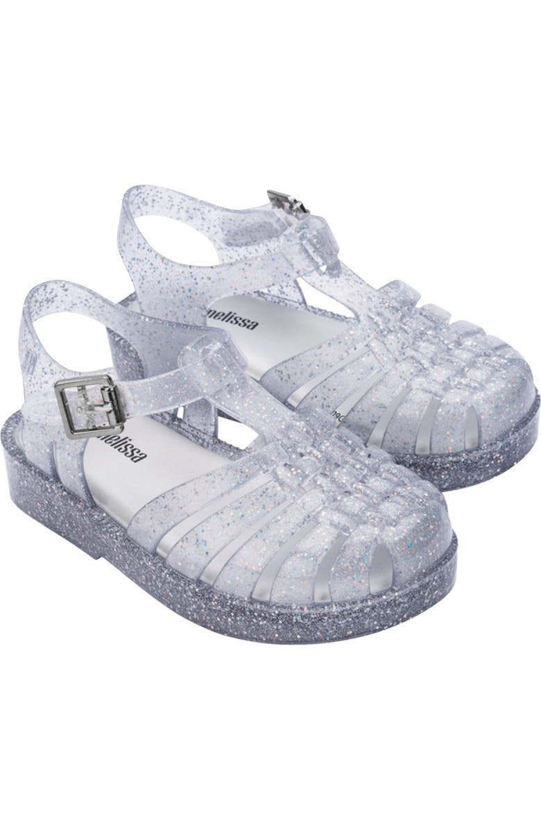 Mini Melissa Kids Mini Posses Sandal, Main, color, Pink Silver Glitter