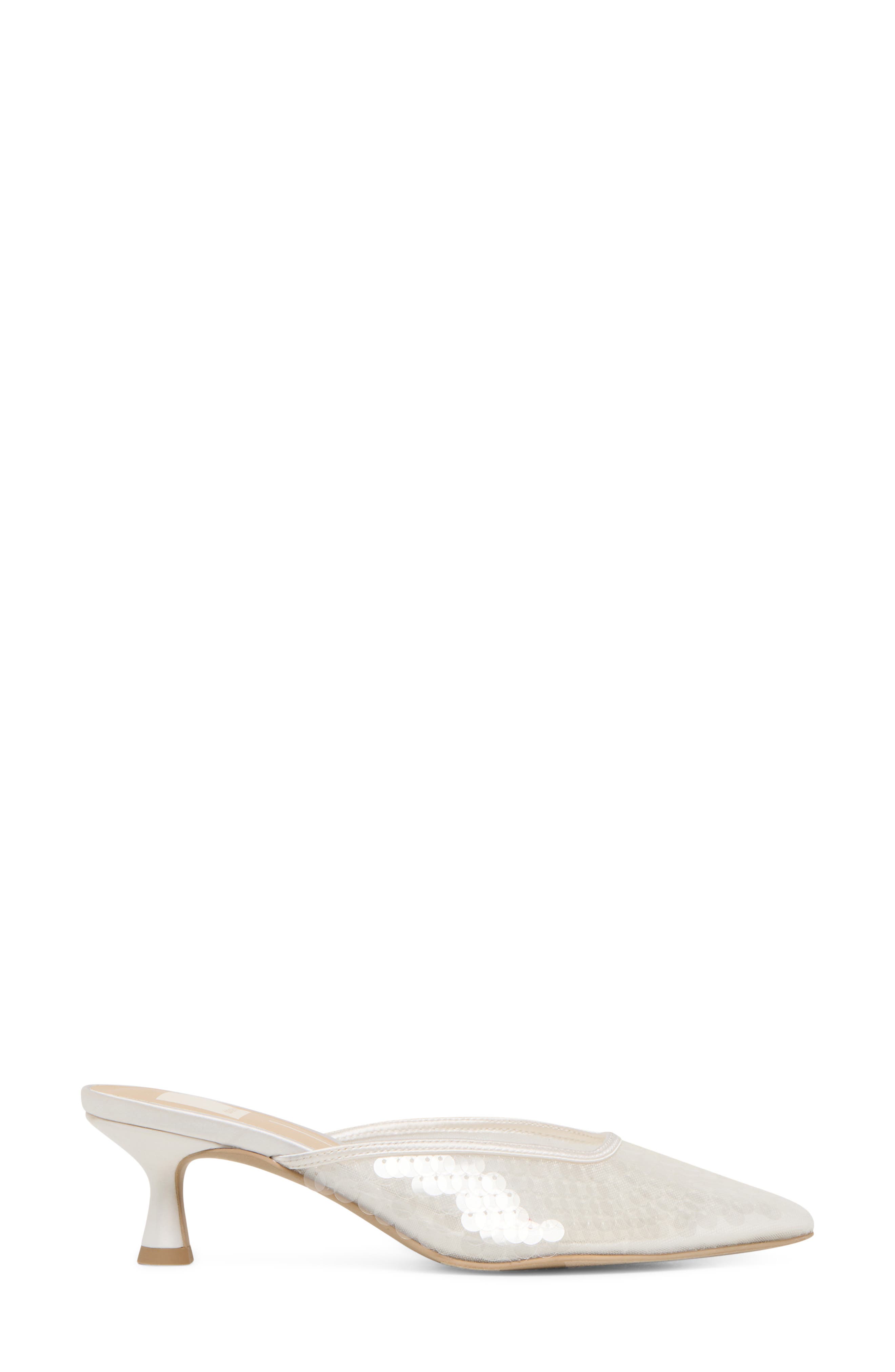 Dolce Vita Cleo Shimmer Kitten Heel Mule, Alternate, color, Ivory Sequin