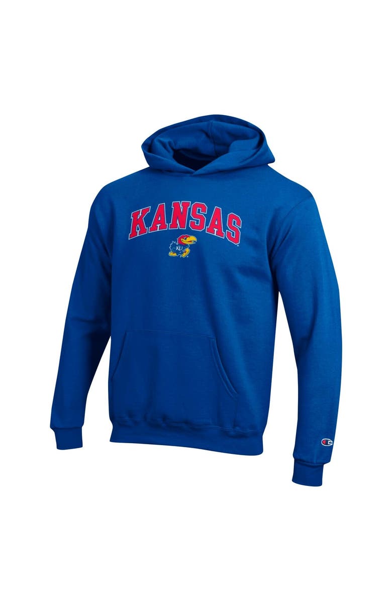 Champion Youth Champion Royal Kansas Jayhawks Campus Pullover Hoodie, Alternate, color, Royal
