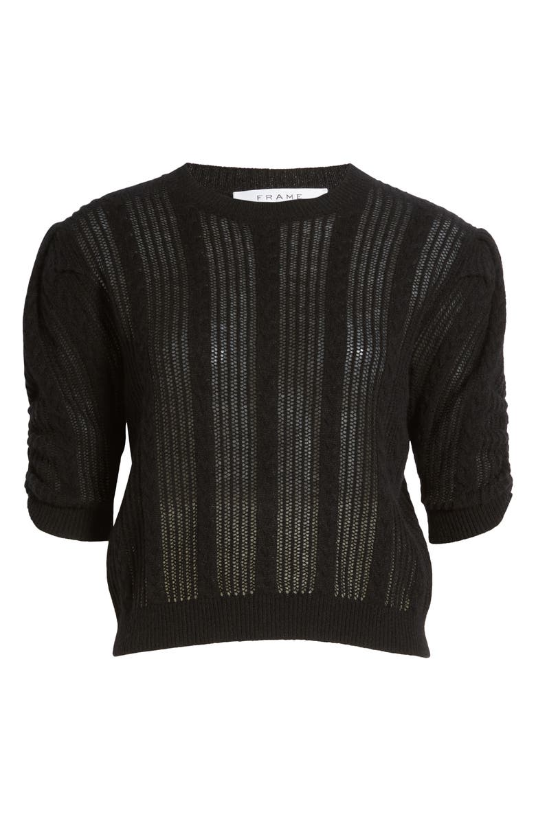 FRAME Noir Cashmere & Wool Short Sleeve Sweater, Alternate, color, 