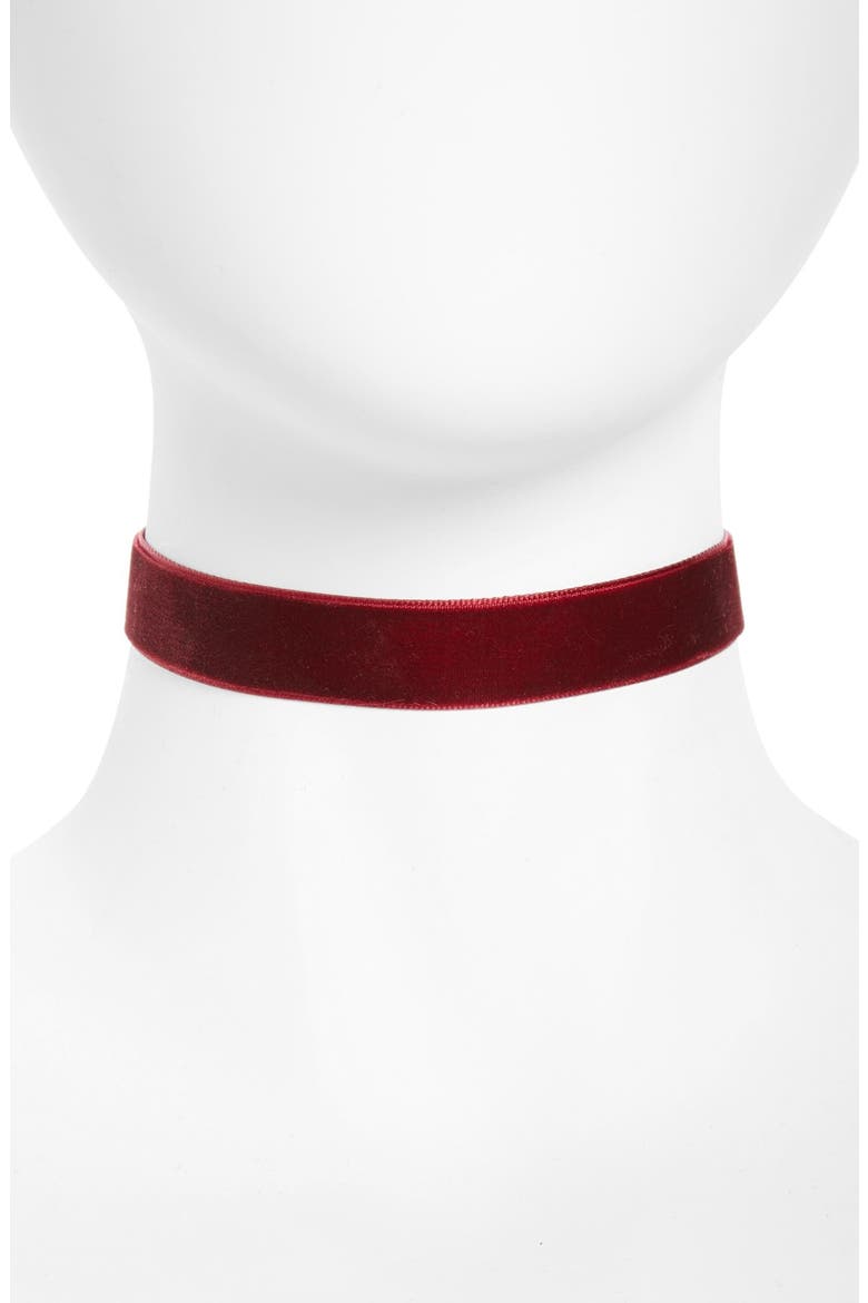 Velvet Choker, Main, color, BURGUNDY