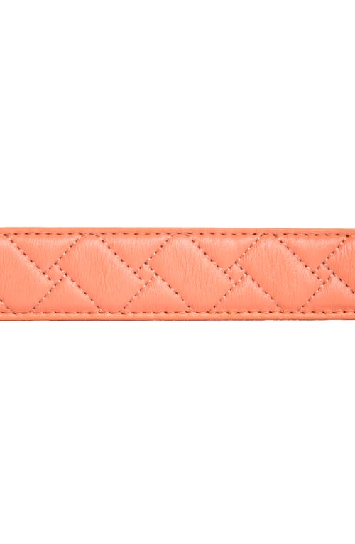 Kurt Geiger London Quilted Leather Belt In Pink