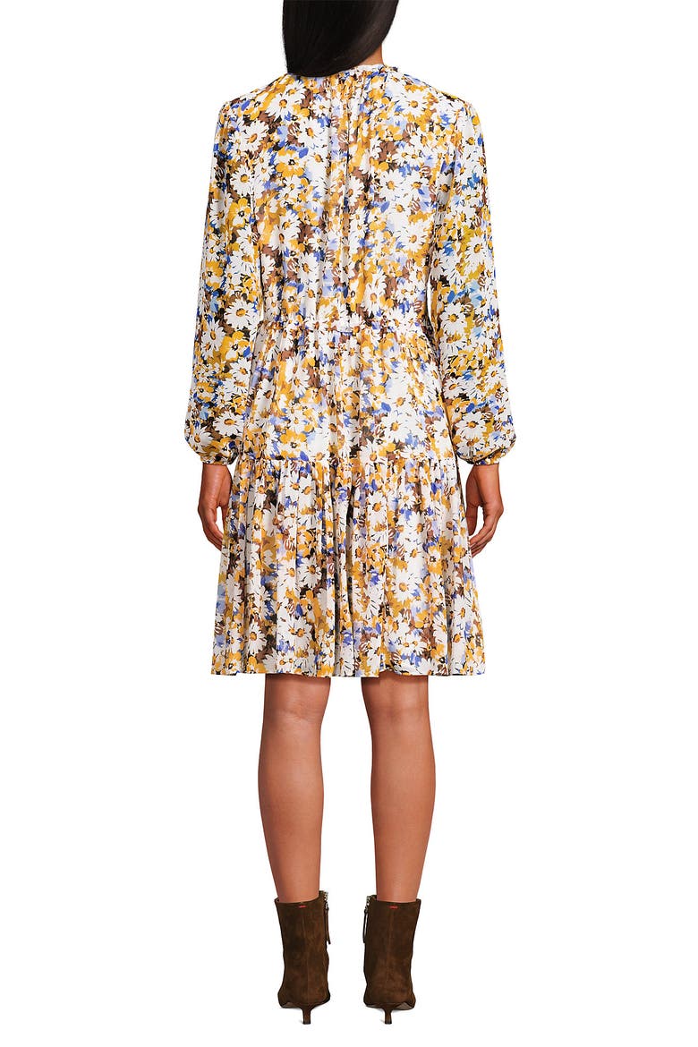 Chiffon Above the Knee Adjustable Dress, Alternate, color, Dijon Gold Daisy Floral