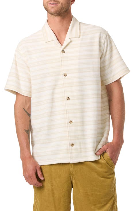 Country Club Stripe Knit Camp Shirt