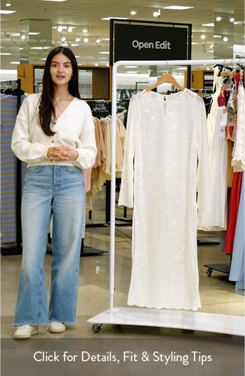 Cove Sheer Embroidered Open Knit Kaftan, sales video thumbnail