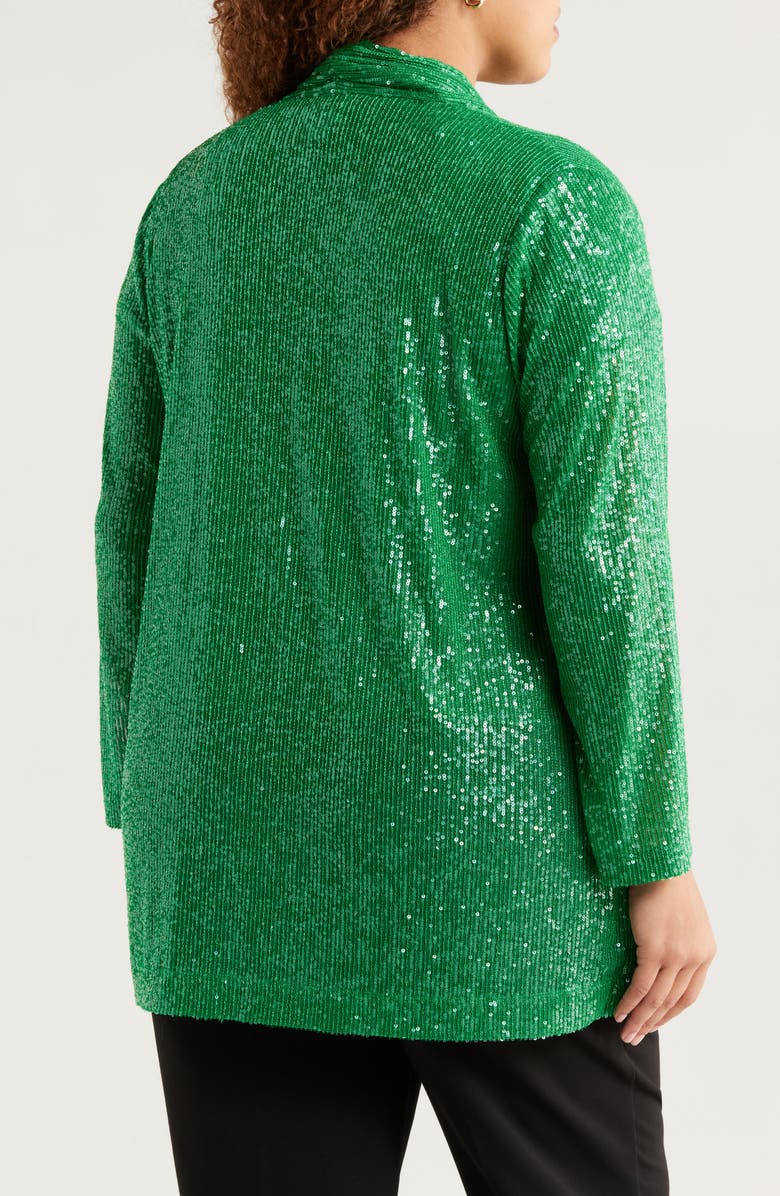 Anne Klein Sequin Draped Open Front Cardigan, Alternate, color, 