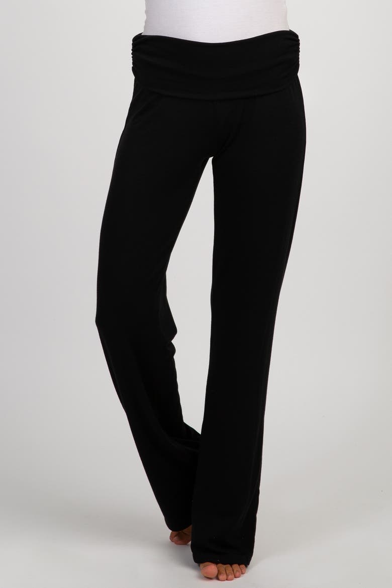 Foldover Lounge Pants, Alternate, color, Black