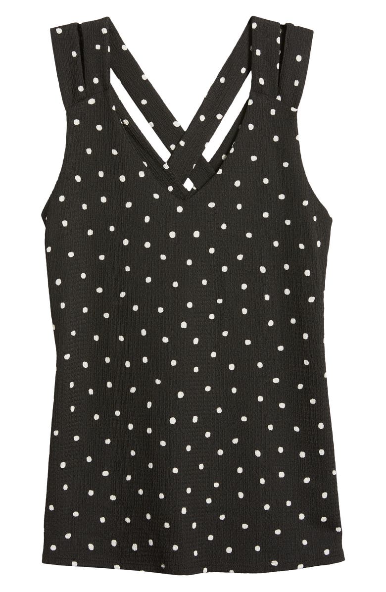 Loveappella Crisscross Tank Top, Alternate, color, Black