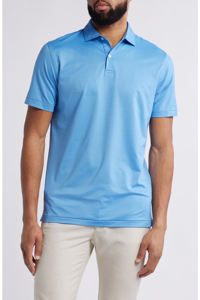 Empire Stripe Performance Jersey Polo, Main, color, FOUNTAIN BLUE