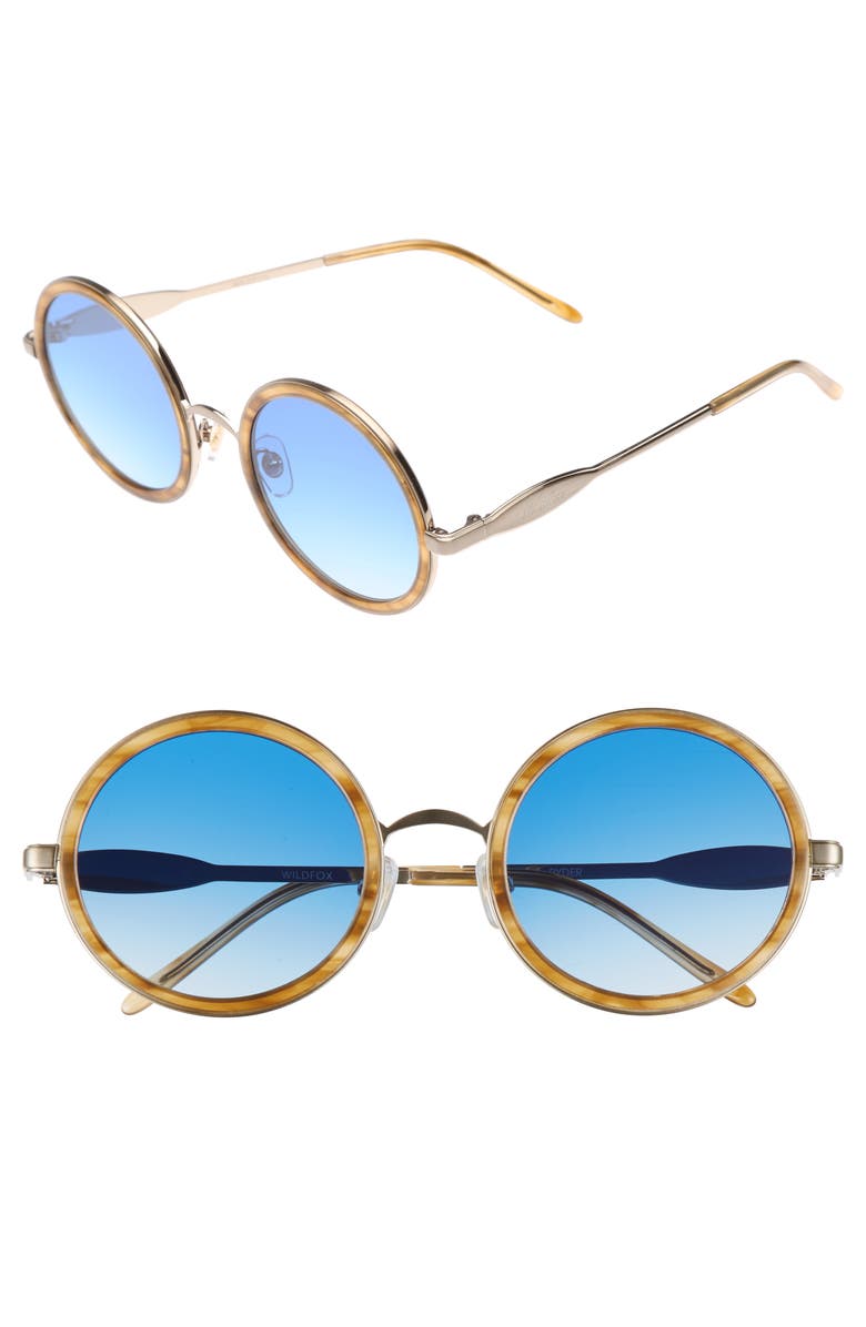 Wildfox Ryder Zero 49mm Flat Round Sunglasses, Main, color, 
