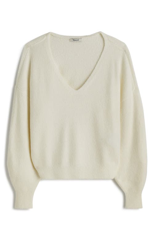 Madewell V-neck Wedge Sweater In Winter White