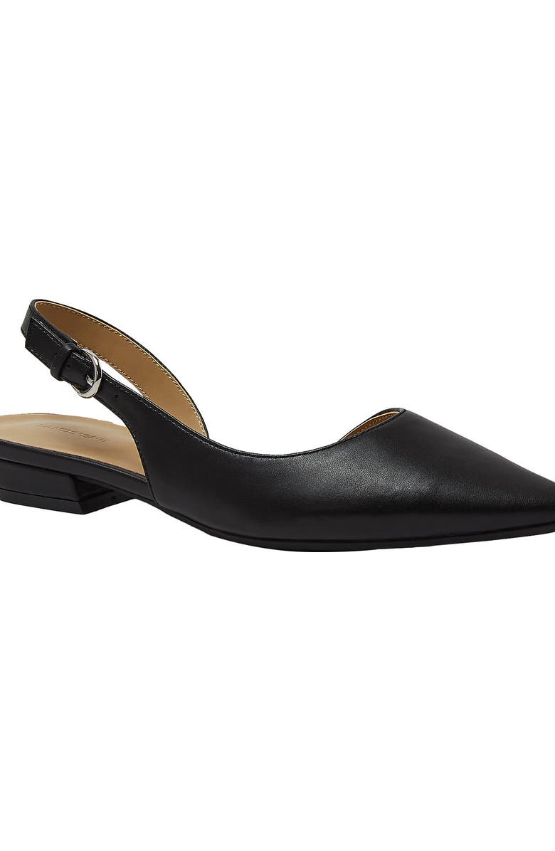 Lands
End Leather Slingback Low Heels, Main, color, Black Leather
