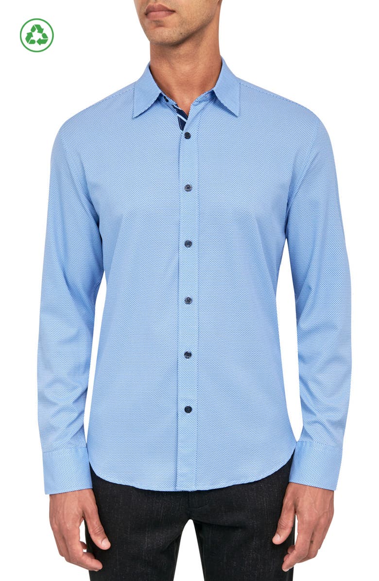 CONSTRUCT Micro Geo Long Sleeve Shirt, Main, color, Blue