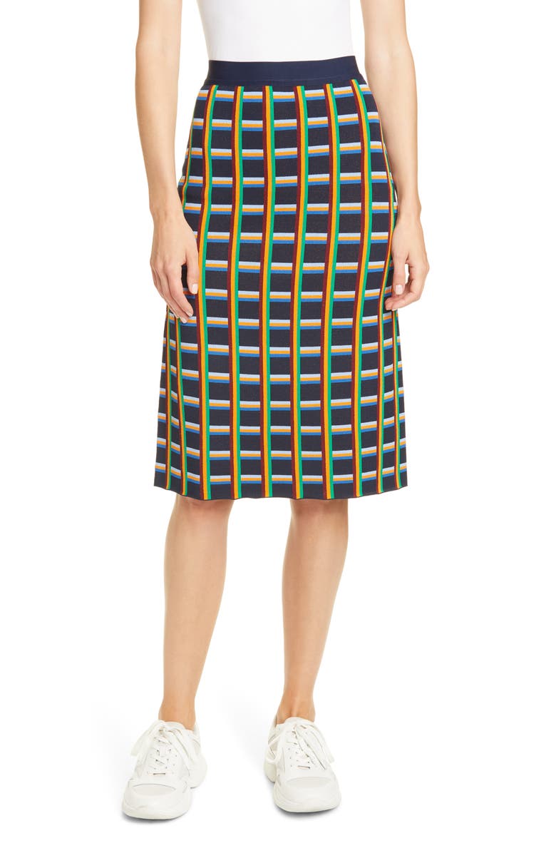 Tory Sport by Tory Burch Tory Sport Circuit Plaid Knit Skirt, Main, color, 