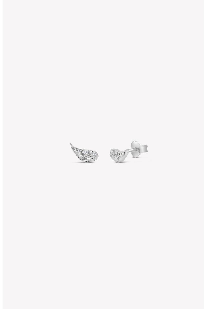 Divine Wings Sparkle Earrings, Alternate, color, Sterling Silver