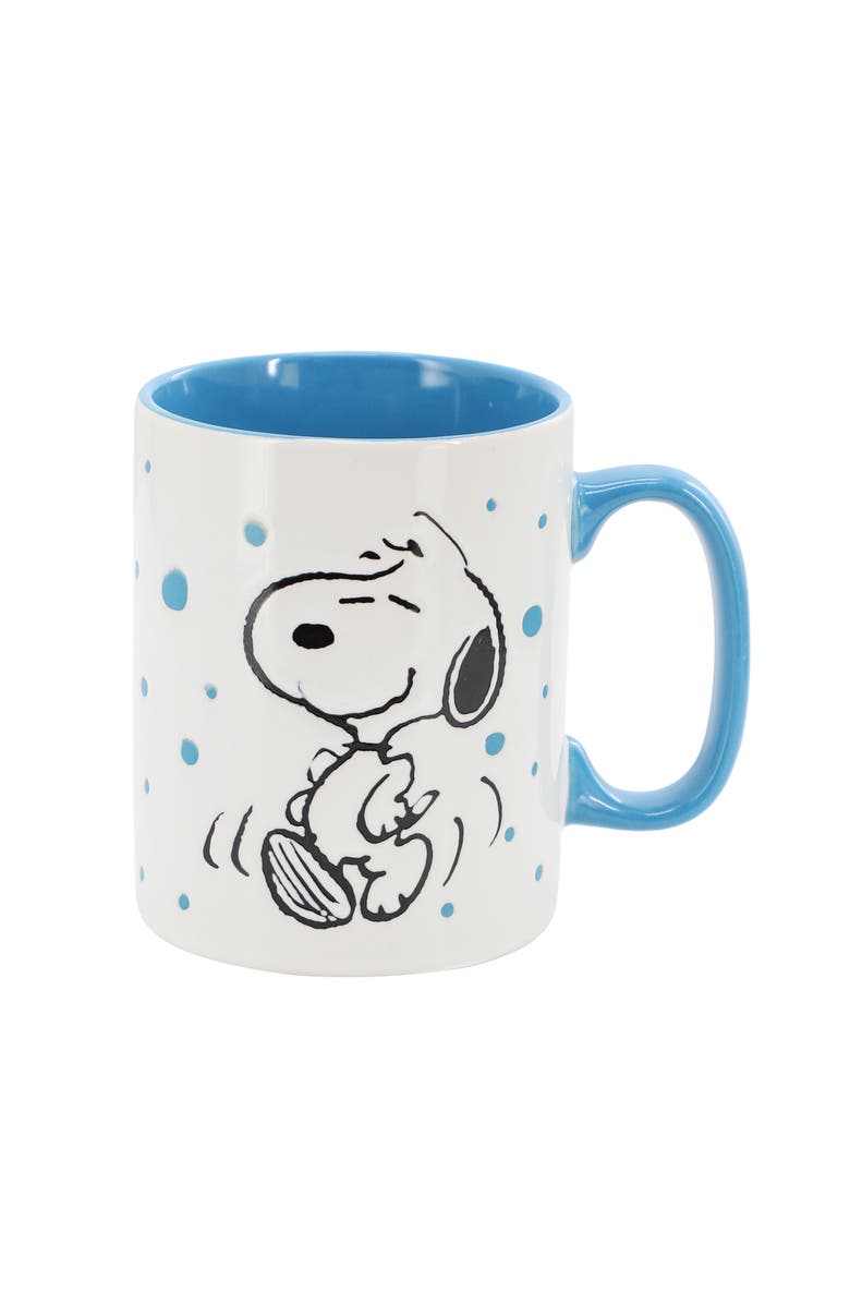 Gibson Freckled Joy Snoopy 17 Ounce Stoneware Mug Set, Alternate, color, Blue