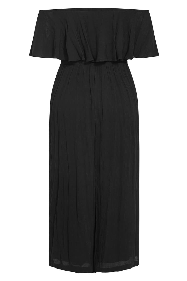 Emery Off the Shoulder Wide Leg Jumpsuit, Alternate, color, BLACK