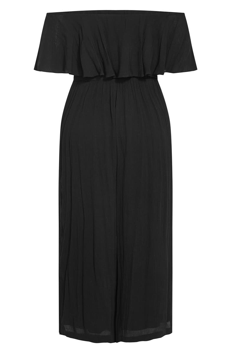 City Chic Emery Off the Shoulder Wide Leg Jumpsuit, Alternate, color, 