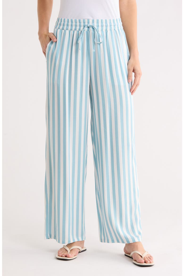 Pipeline Printed Wide Leg Beach Pants, Main, color, LIGHT BLUE STRIPE
