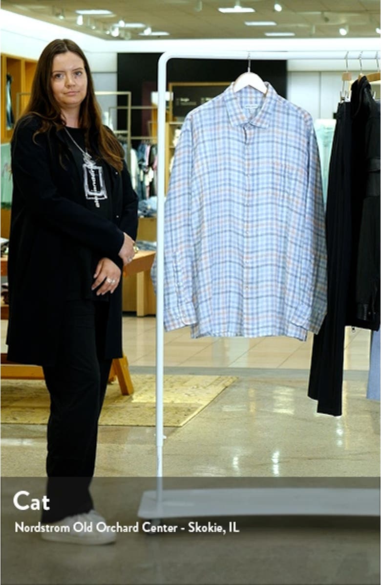 Breakwater Check Linen Button-Up Shirt, sales video thumbnail