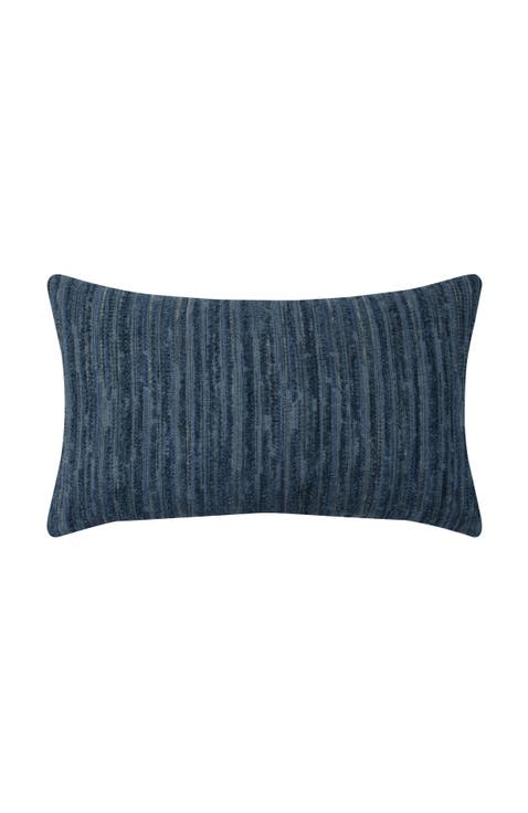 Luxe Stripe Chenille & Boucle textured Indoor & Outdoor Woven Accent Pillow