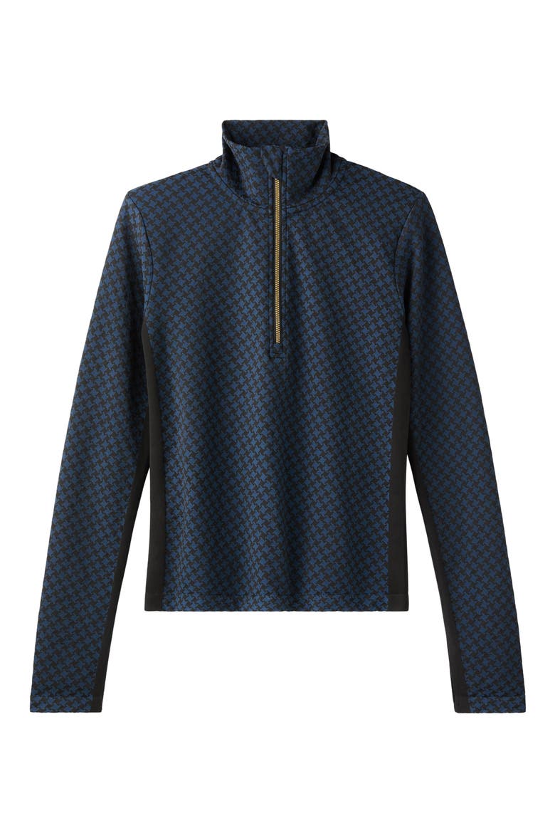 Houndstooth Seamless Half-Zip Pullover, Alternate, color, NAVY BLUE HOUNDS