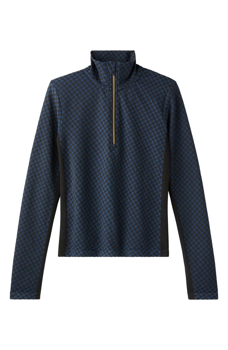 Rhone Houndstooth Seamless Half-Zip Pullover, Alternate, color, Navy Blue Hounds
