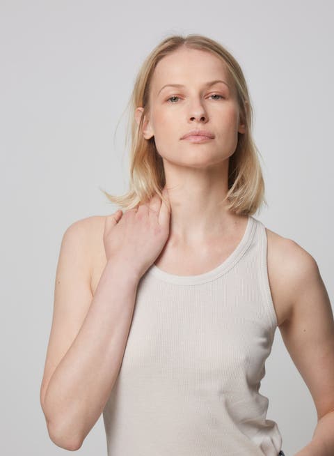 Lyocell Cotton Baby Rib Scoopneck Tank