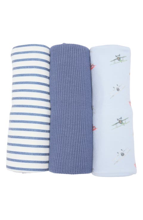 3-Pack Assorted Propeller Plane Blankets (Baby)