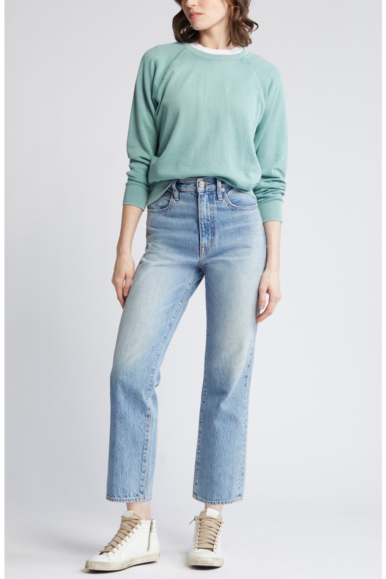 Shrunken Terry Sweatshirt, Main, color, GREEN SEAGLASS