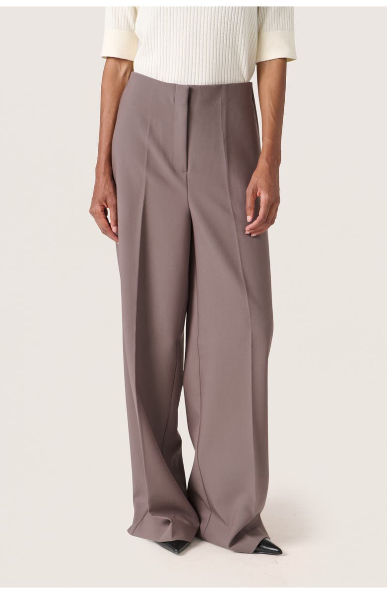 Soaked in Luxury Corinne High-Waisted Wide Legs Trousers, Main, color, Dark Gull Gray