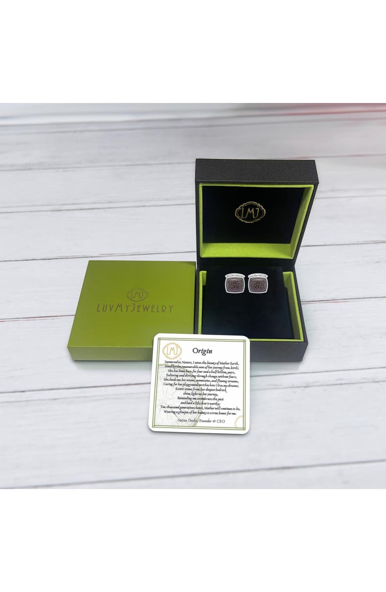 LuvMyJewelry Fossil Agate Sterling Silver Men Cufflinks, Alternate, color, Silver