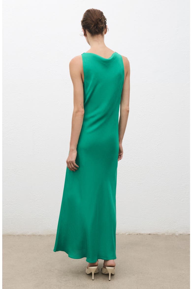 Sleeveless Satin Cocktail Dress, Alternate, color, GREEN