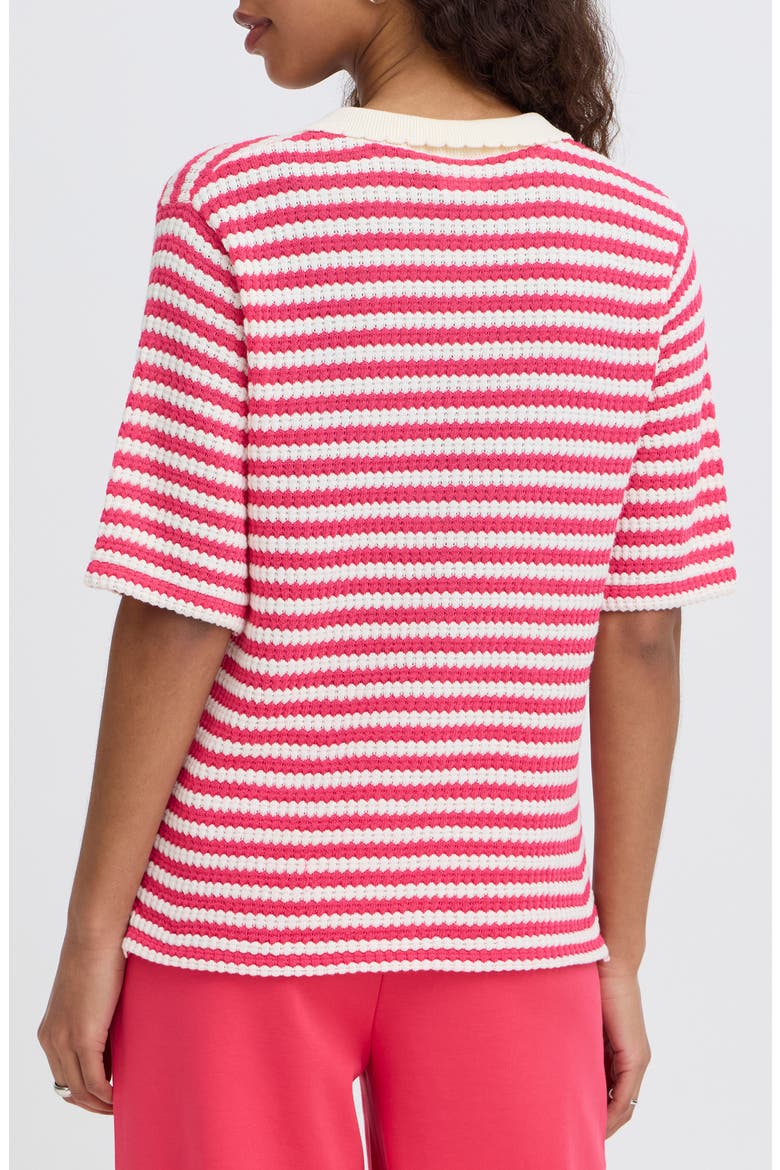 Button Front Knit Shirt, Alternate, color, AZALEA BIRCH STRIPE