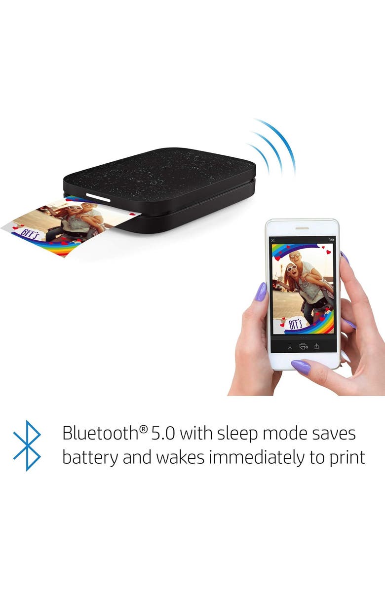 HP Sprocket 2x3" Photo Printer + Paper, Alternate, color, Black