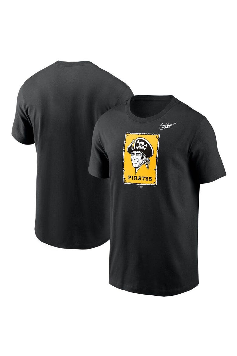 Men's Nike Black Pittsburgh Pirates Cooperstown Collection Logo T-Shirt, Main, color, Black