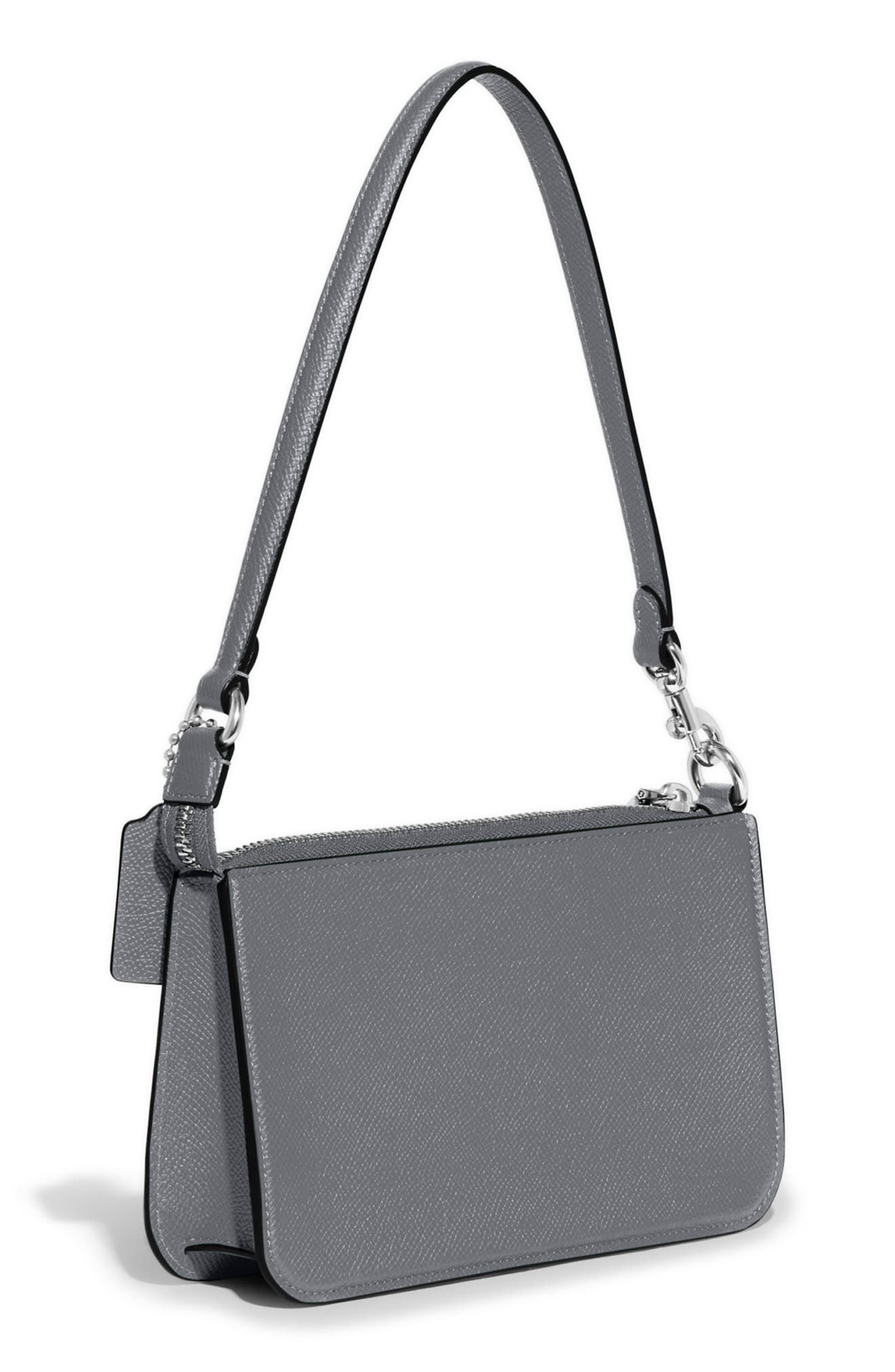 Crossgrain Leather Convertible Shoulder Bag, Alternate, color, GREY BLUE
