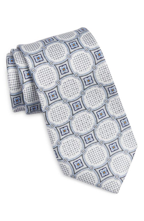 Nordstrom Medallion Silk Tie In Silver
