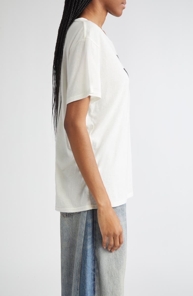R13 You Wish Cotton & Cashmere Graphic T-Shirt, Alternate, color, Ecru