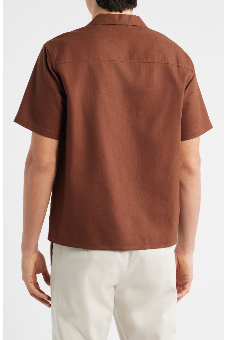 Cuban Linen Camp Shirt, Alternate, color, BROWN