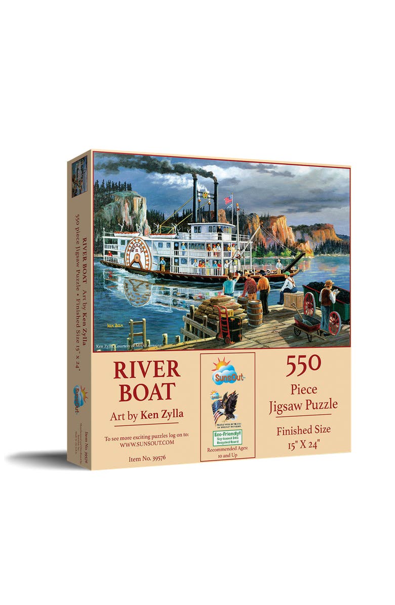 Sunsout Riverboat 550 piece Jigsaw Puzzle for Adults, Main, color, Multicolor