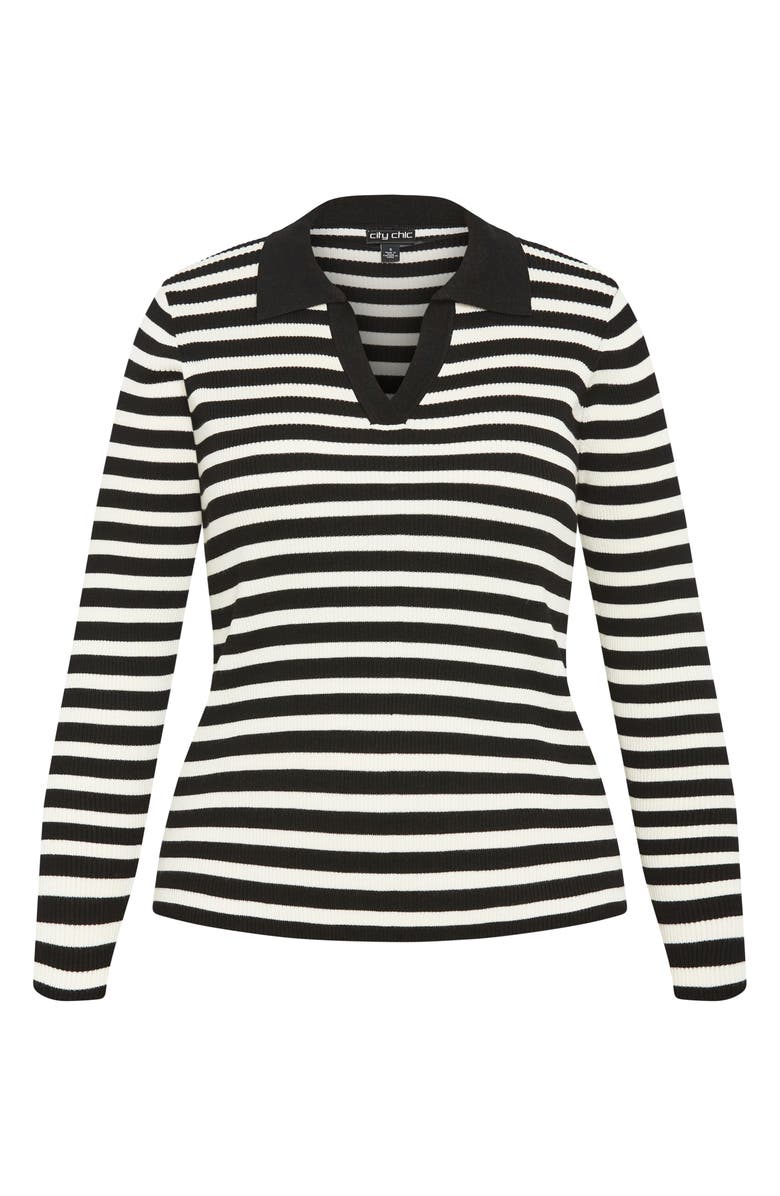 City Chic Zola Stripe Sweater, Alternate, color, Stripe