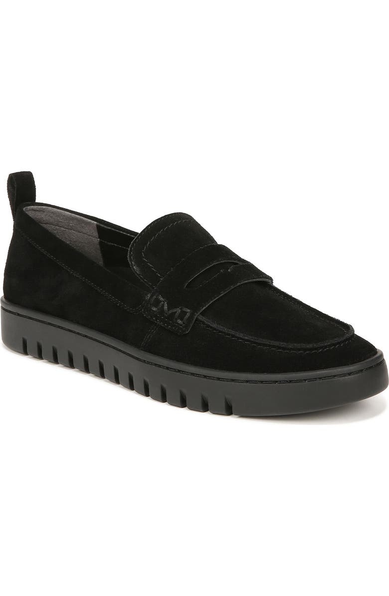 Vionic Uptown Hybrid Penny Loafer, Main, color, Black Suede
