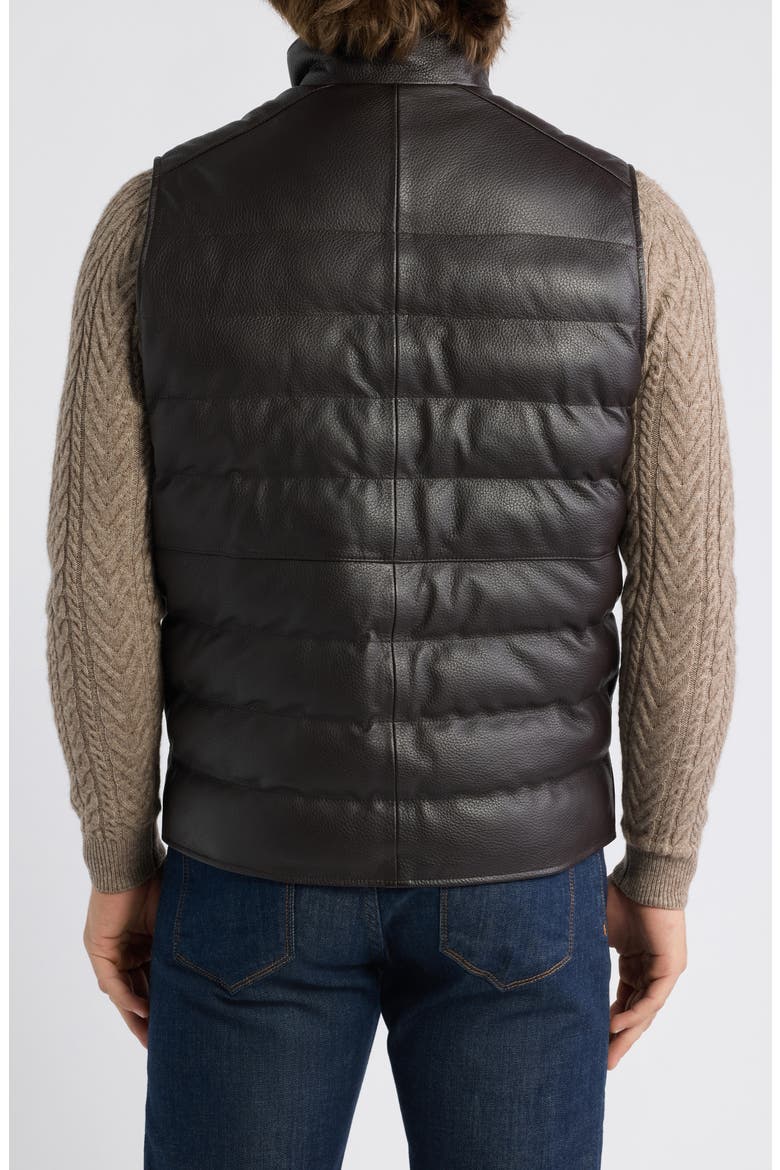 Crown Craft Deerskin Leather Quilted Vest, Main, color, ESPRESSO
