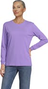 Lands' End Cotton Relaxed Long Sleeve Crew Neck