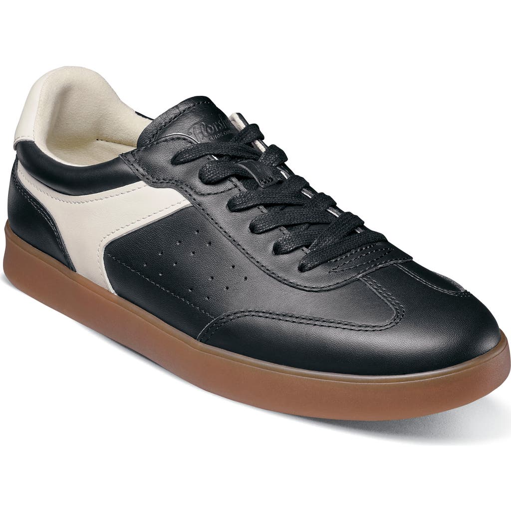 Florsheim Pace T-toe Low Top Leather Sneaker In Black
