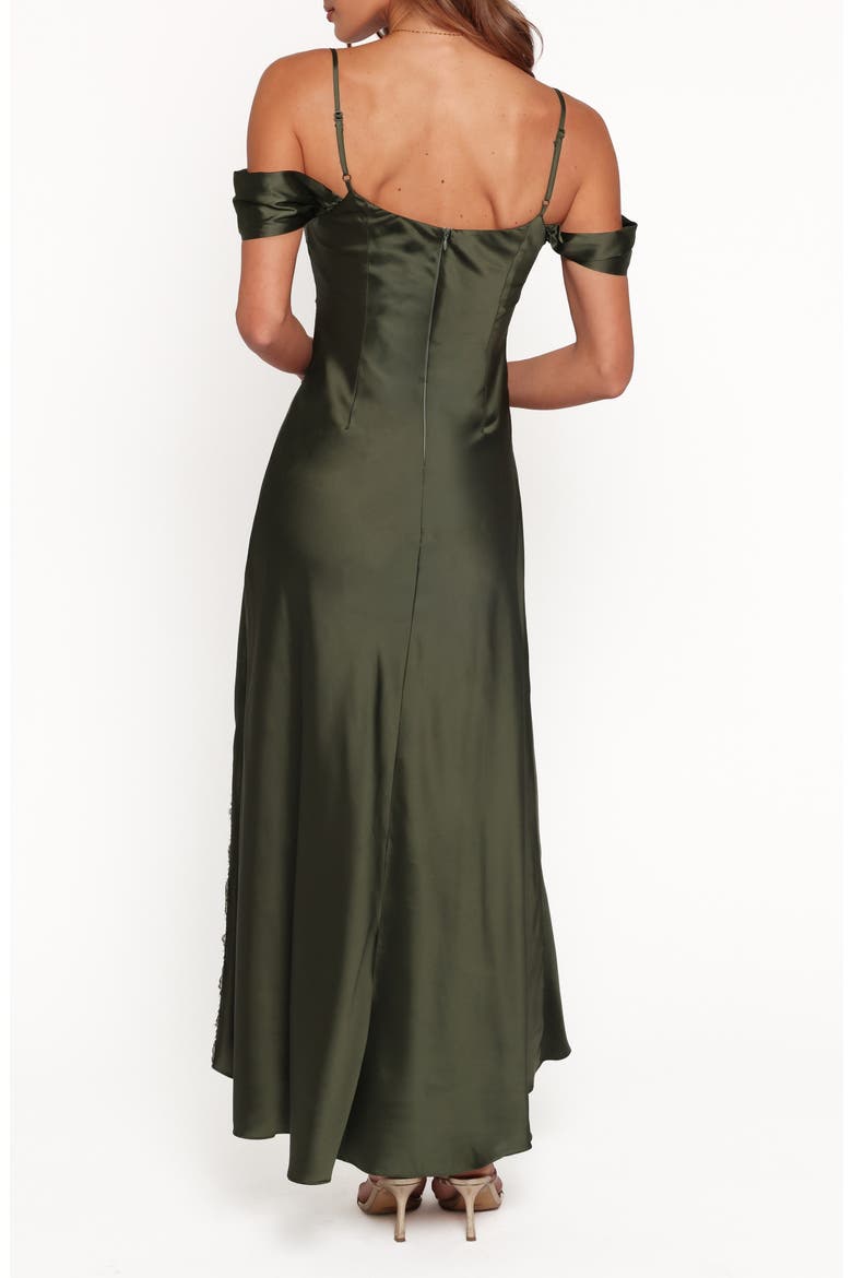 Millen Lace Trim Cold Shoulder Maxi Dress, Alternate, color, OLIVE GREEN
