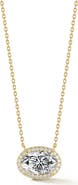 GLAZE JEWELRY Oval Moissanite Halo Pendant Necklace